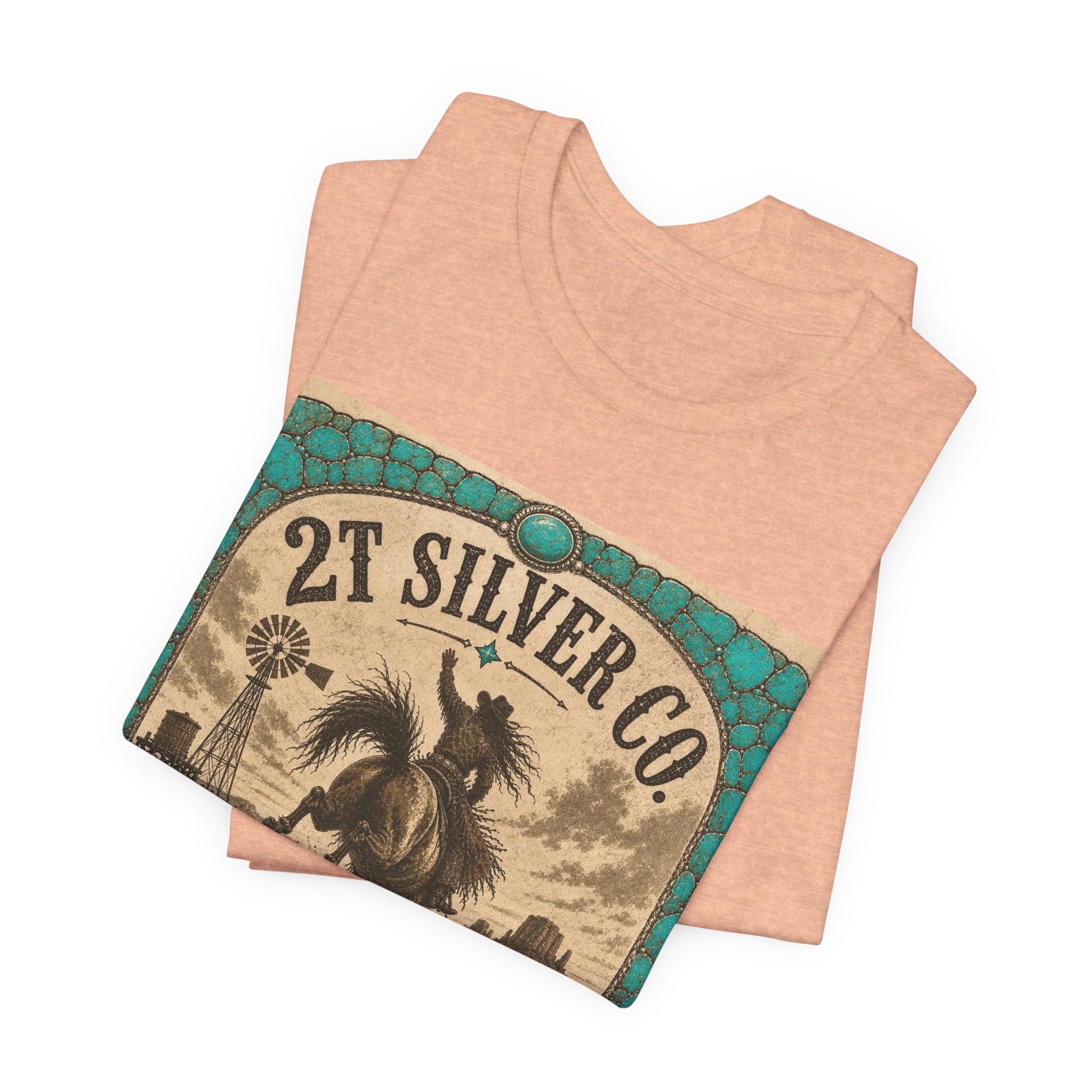 Vintage Western Tee - "2T Silver Co." Cowboy Ranch Graphic Shirt