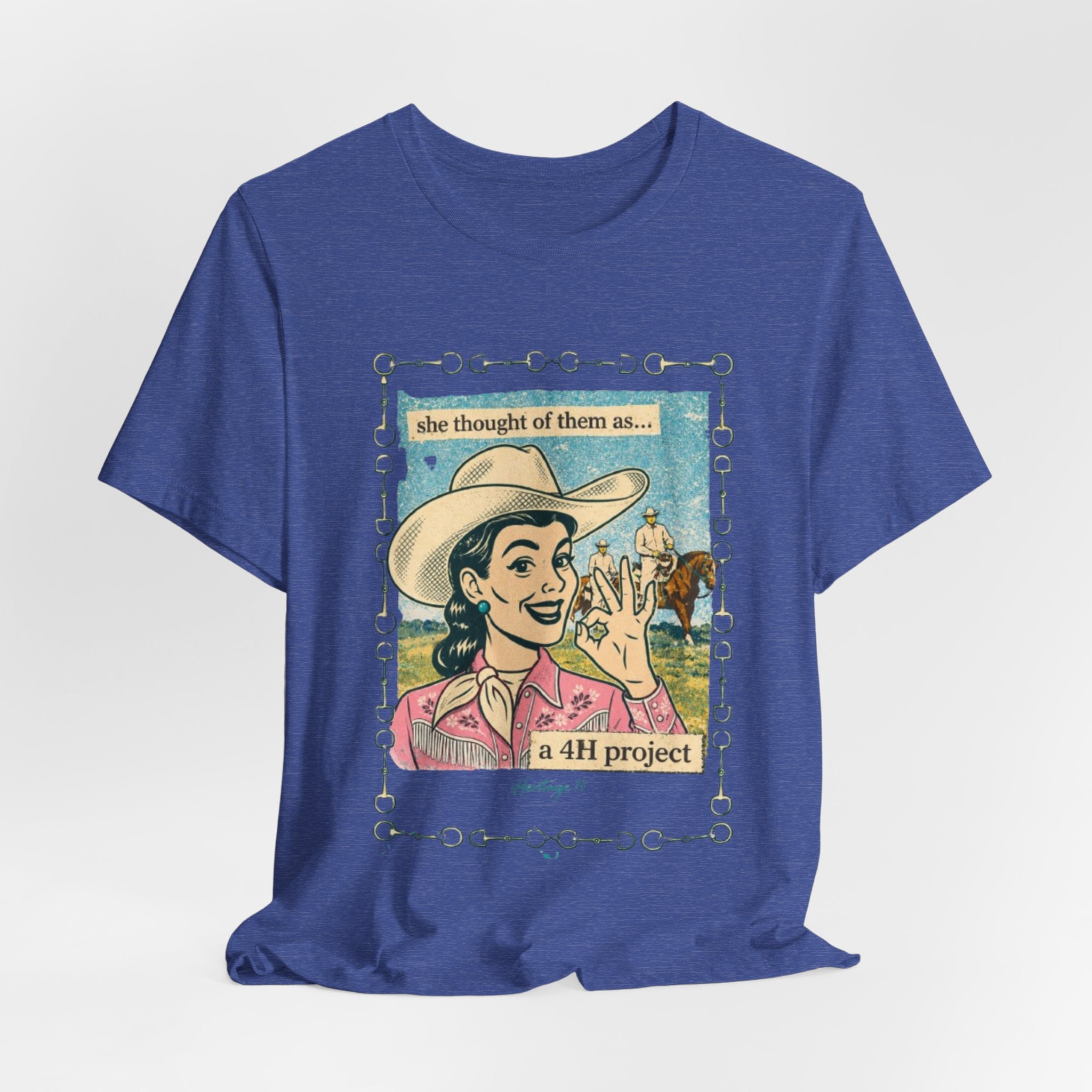 Cowgirl Retro Tee — "She Thought of Them As… a 4-H Project"