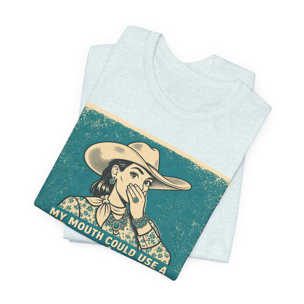Running W Vintage Cowboy T-Shirt — "My Mouth Could Use a Running W" Funny Western Tee
