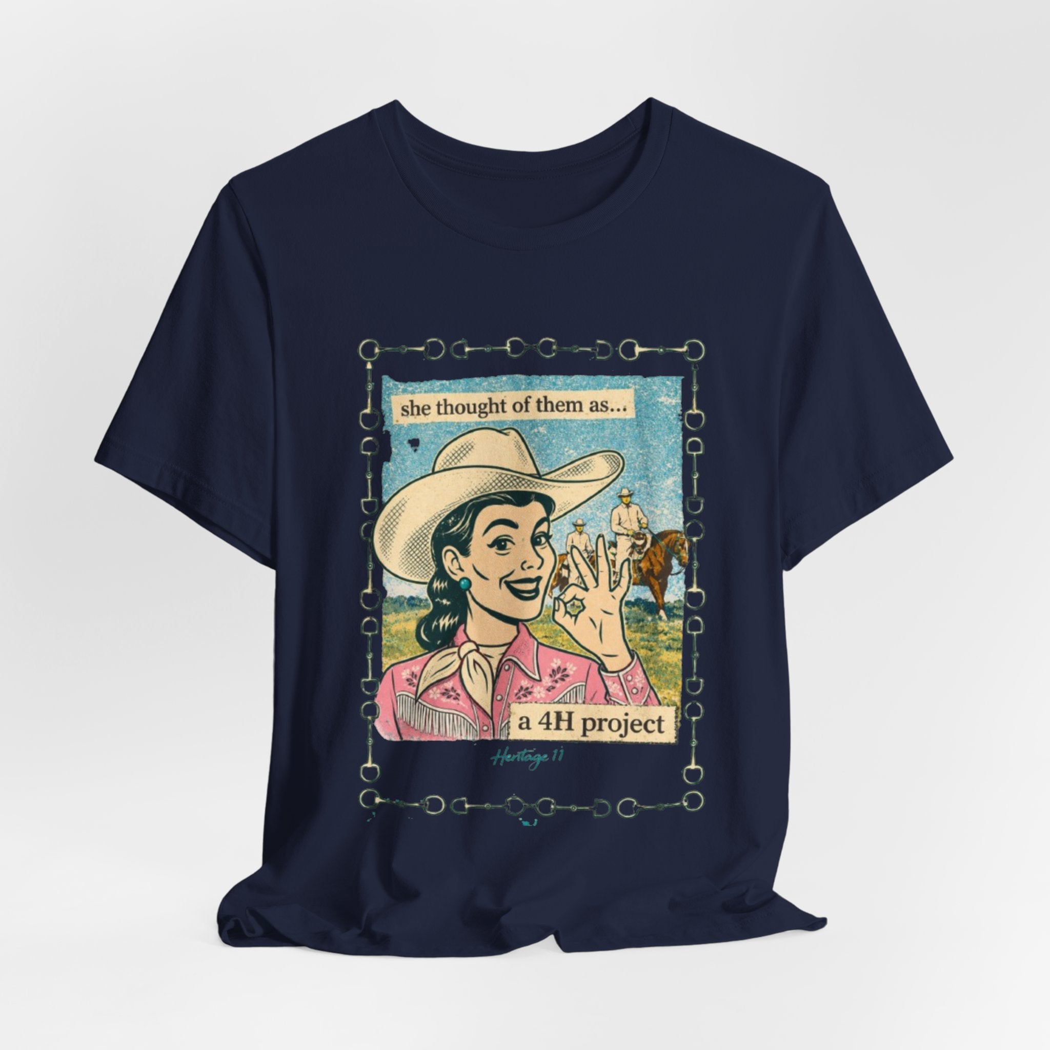 Cowgirl Retro Tee — "She Thought of Them As… a 4-H Project"