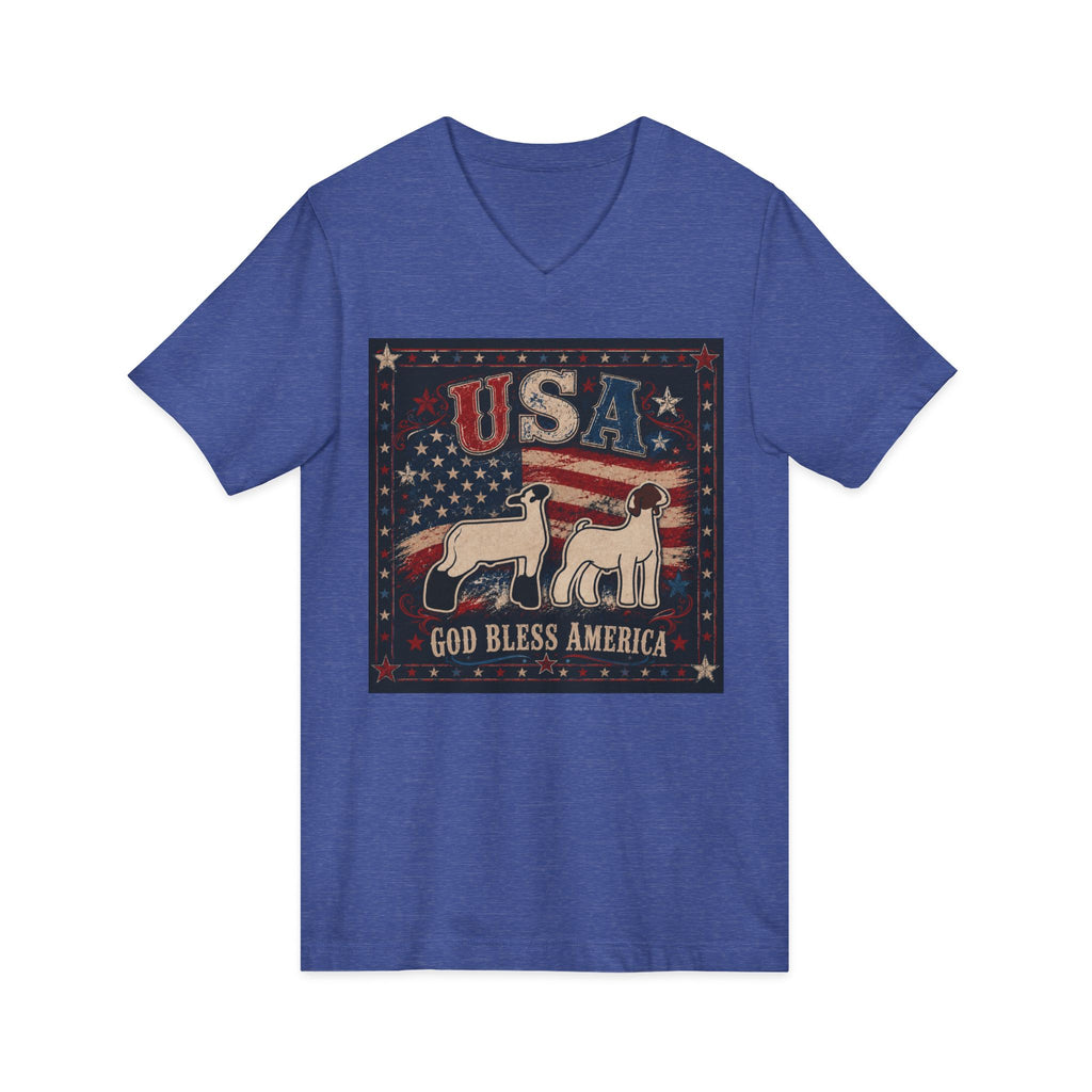 Unisex Jersey Short Sleeve V-Neck Tee