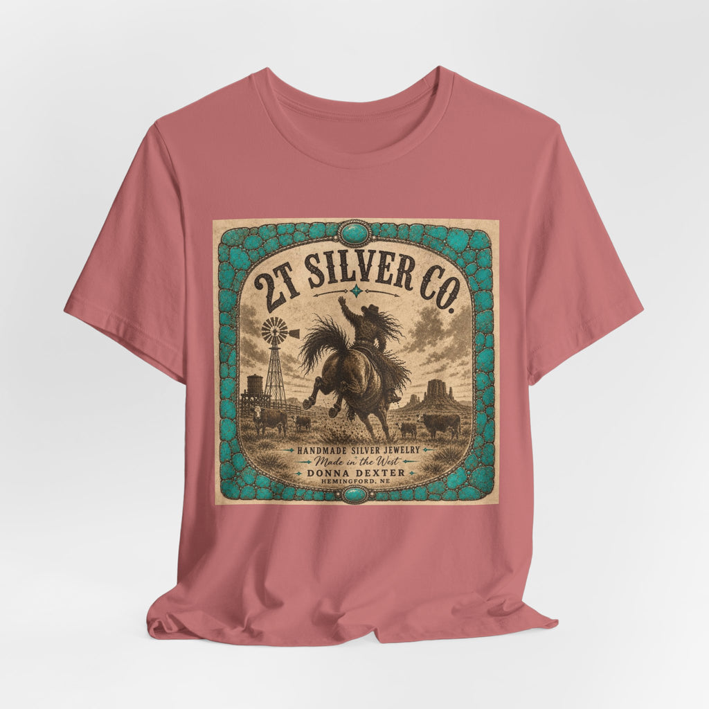 Vintage Western Tee - "2T Silver Co." Cowboy Ranch Graphic Shirt