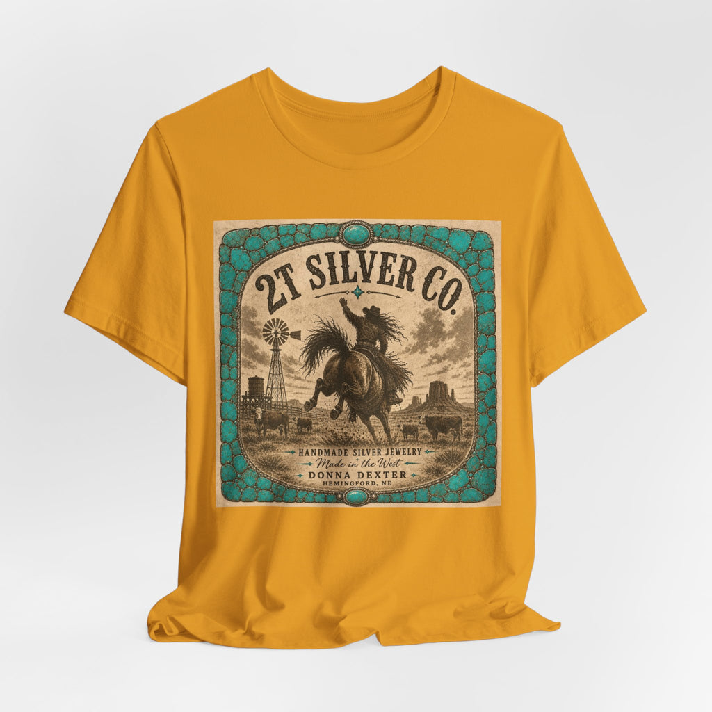 Vintage Western Tee - "2T Silver Co." Cowboy Ranch Graphic Shirt