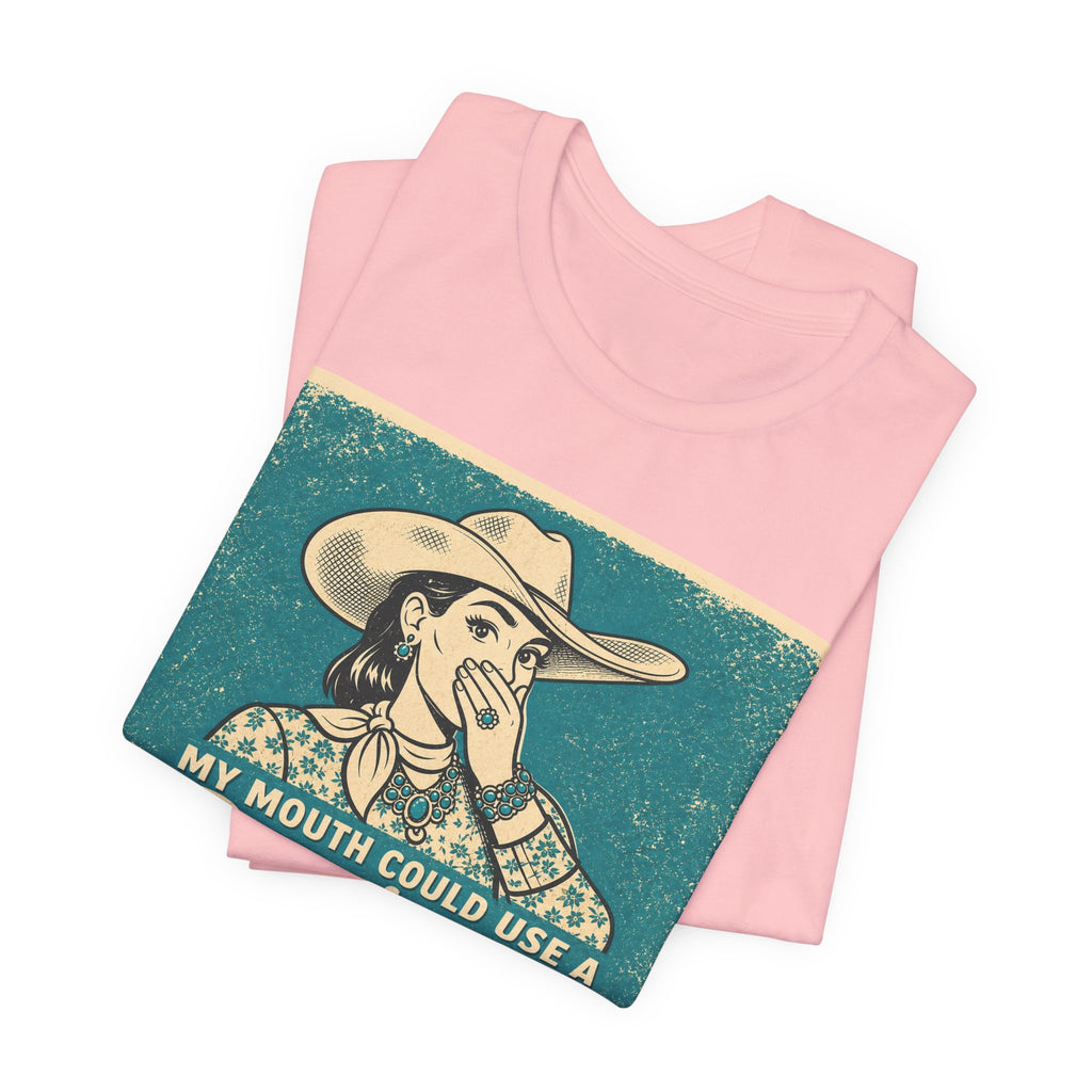 Running W Vintage Cowboy T-Shirt — "My Mouth Could Use a Running W" Funny Western Tee