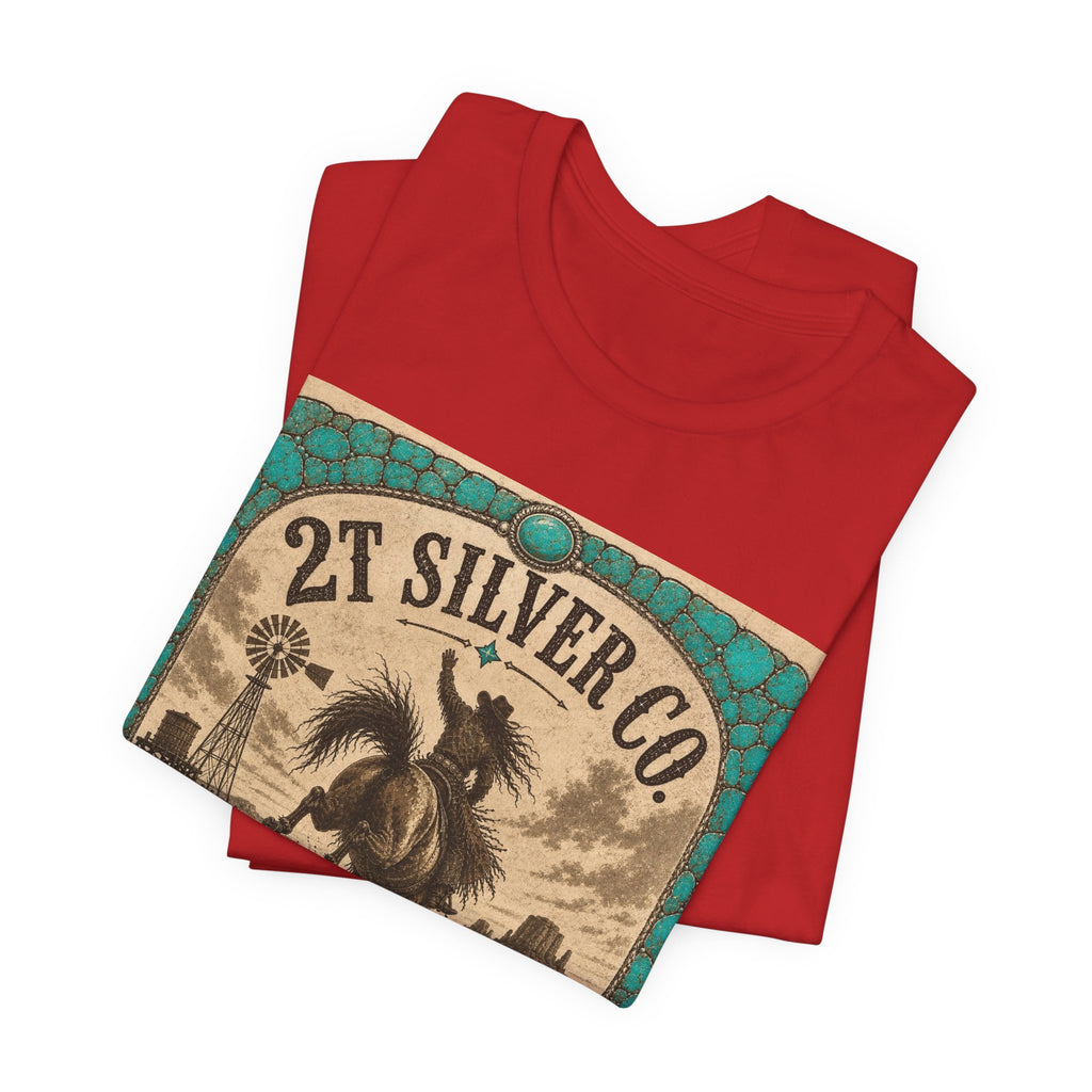 Vintage Western Tee - "2T Silver Co." Cowboy Ranch Graphic Shirt