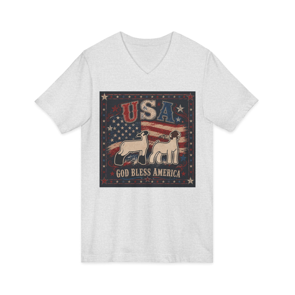 Unisex Jersey Short Sleeve V-Neck Tee