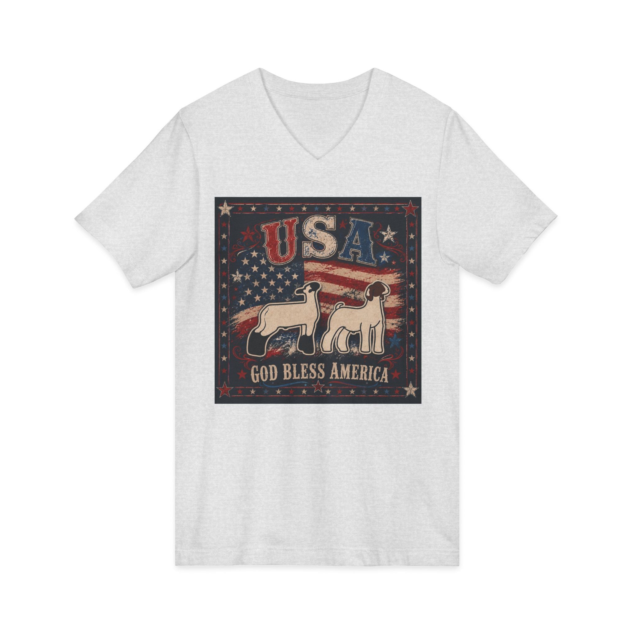 Unisex Jersey Short Sleeve V-Neck Tee