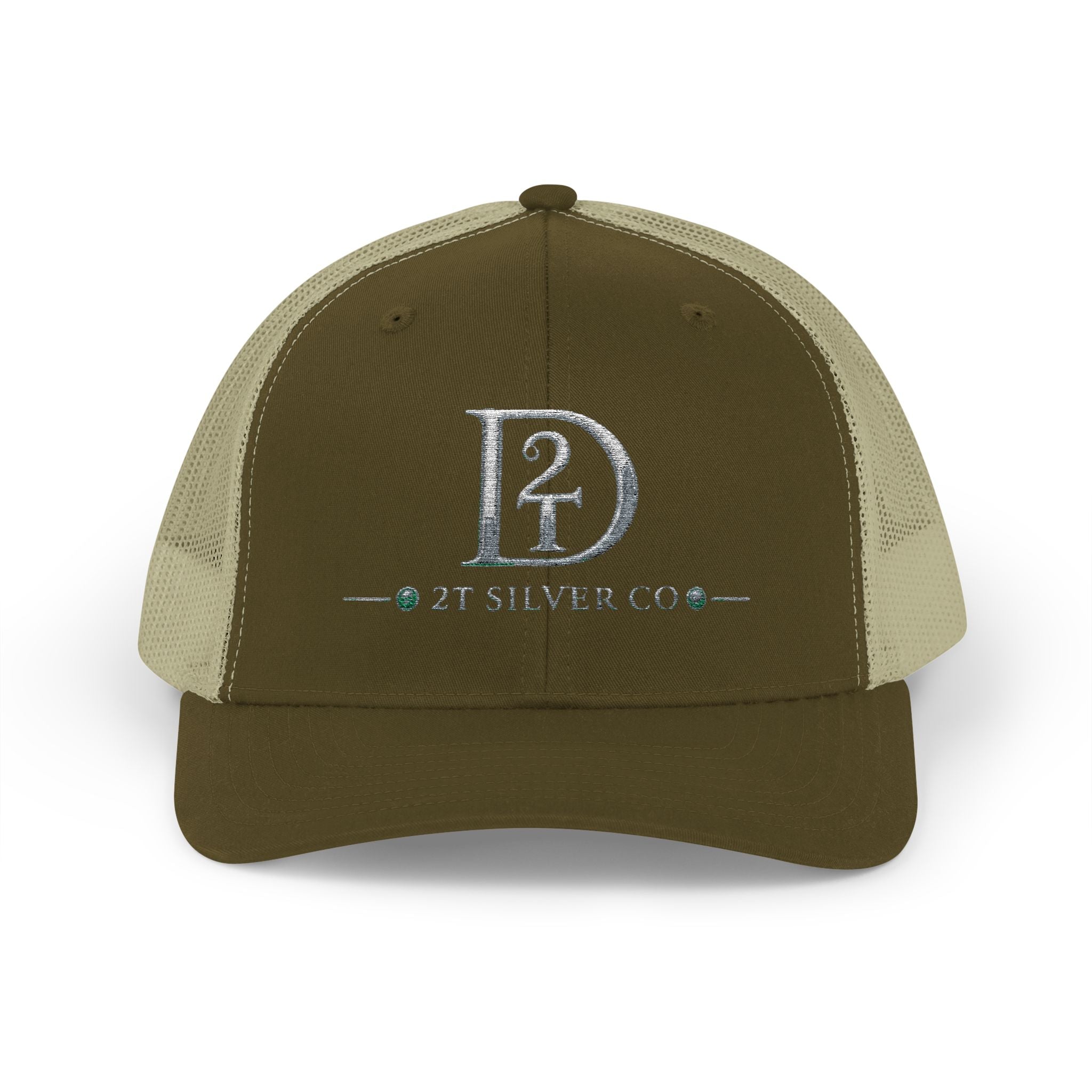 D2 Silver Co. Logo Snapback Trucker Cap — Branded Mesh Baseball Hat