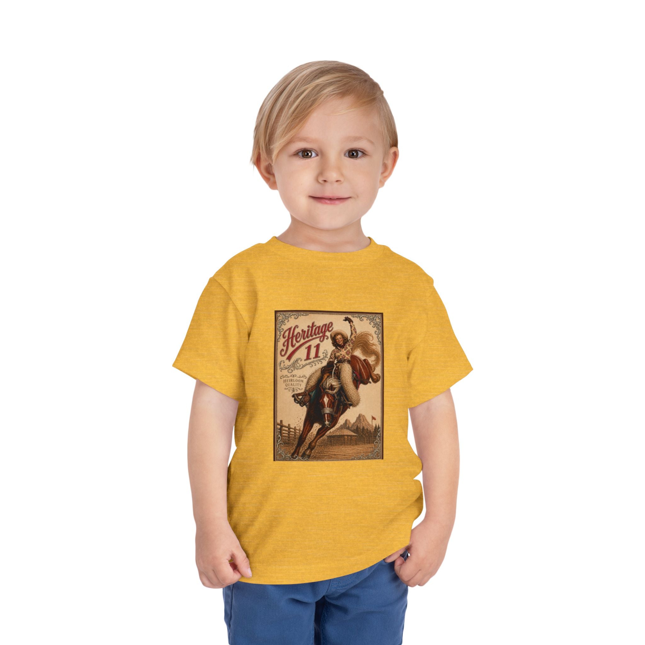 Toddler Tee — Vintage Rodeo 'Heritage 11' Bucking Horse Graphic