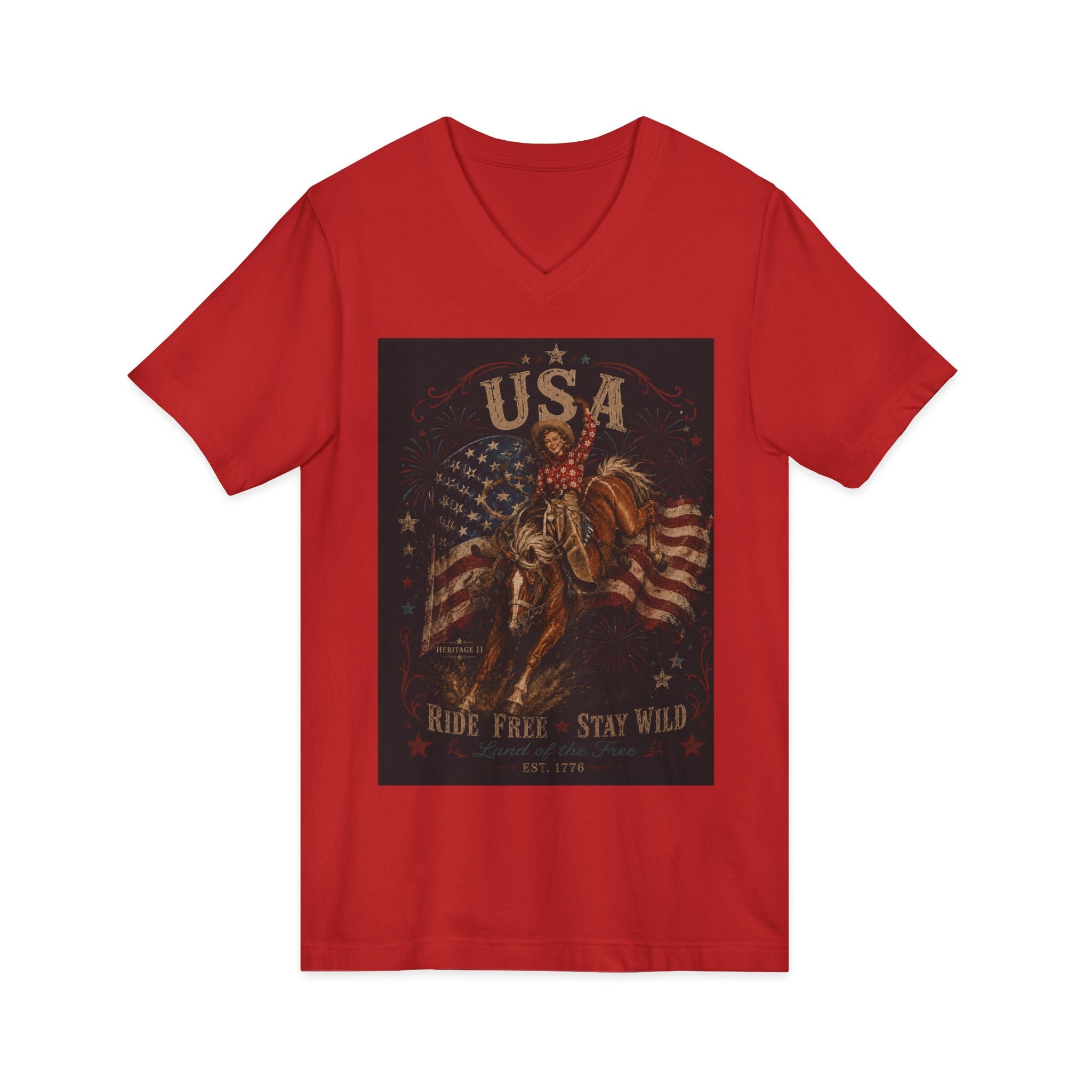 Unisex Jersey Short Sleeve V-Neck Tee