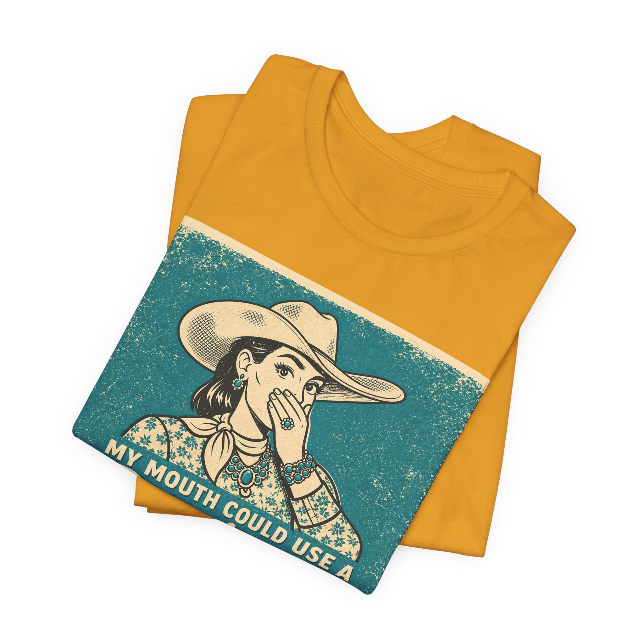 Running W Vintage Cowboy T-Shirt — "My Mouth Could Use a Running W" Funny Western Tee
