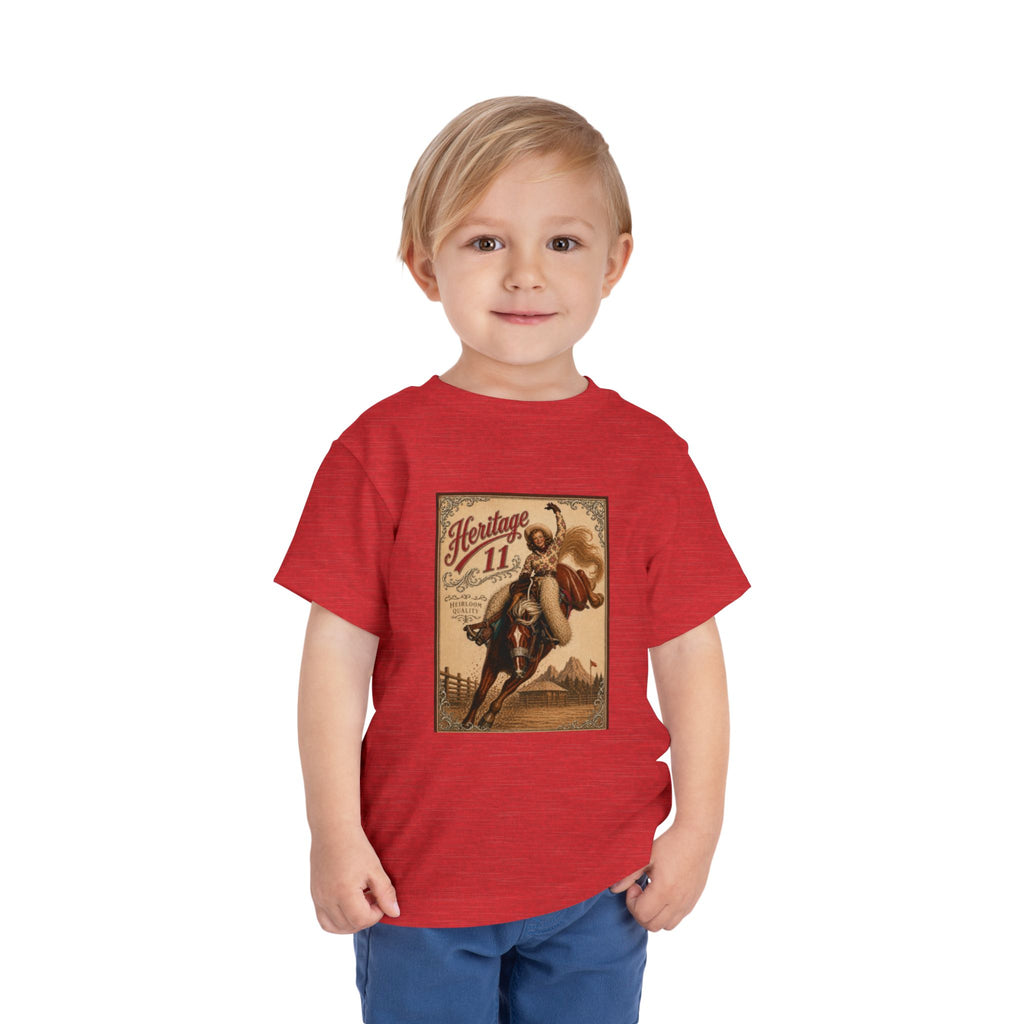 Toddler Tee — Vintage Rodeo 'Heritage 11' Bucking Horse Graphic