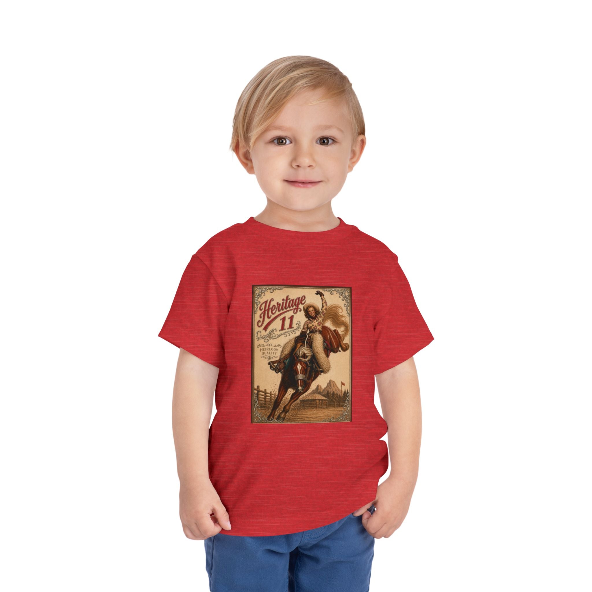 Toddler Tee — Vintage Rodeo 'Heritage 11' Bucking Horse Graphic