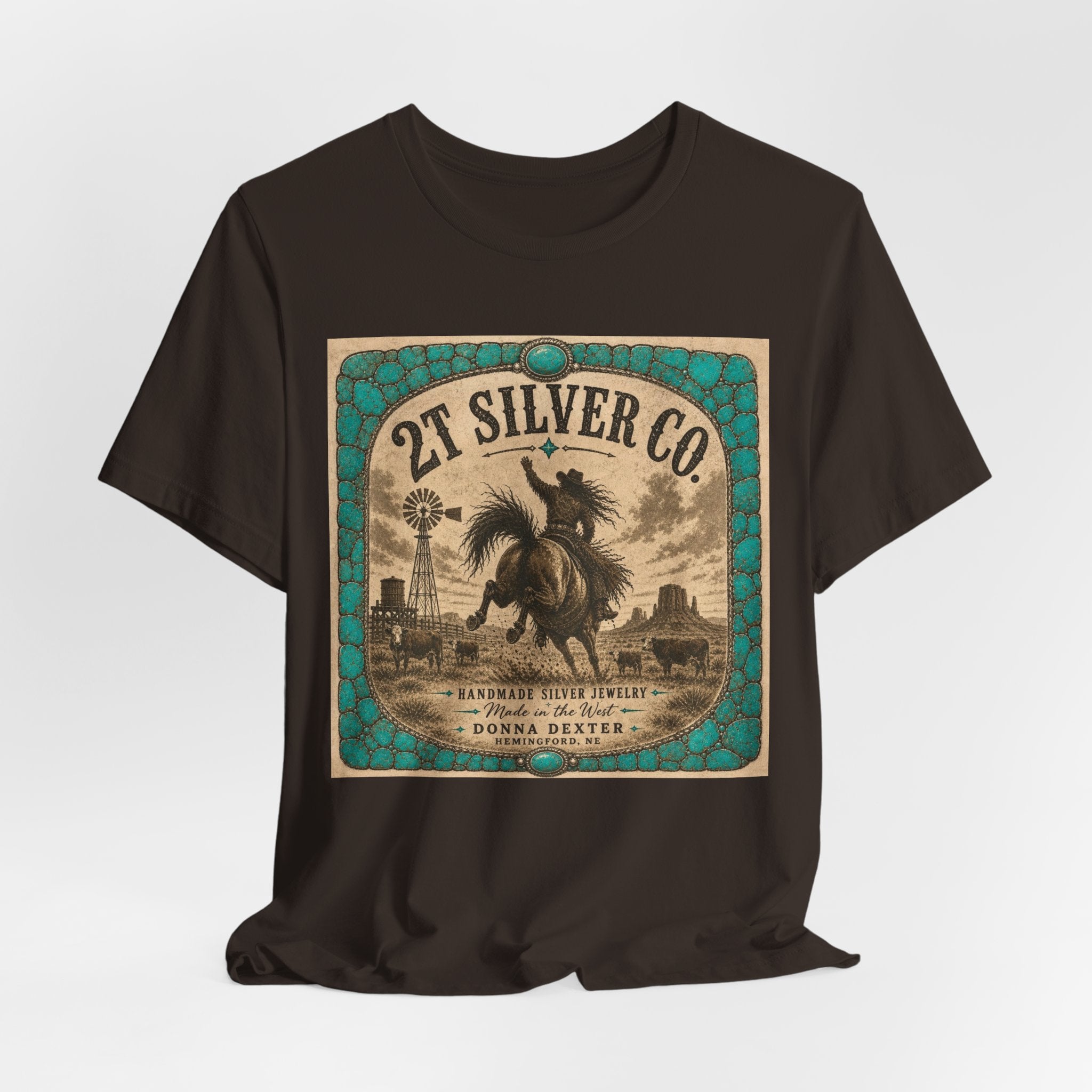Vintage Western Tee - "2T Silver Co." Cowboy Ranch Graphic Shirt