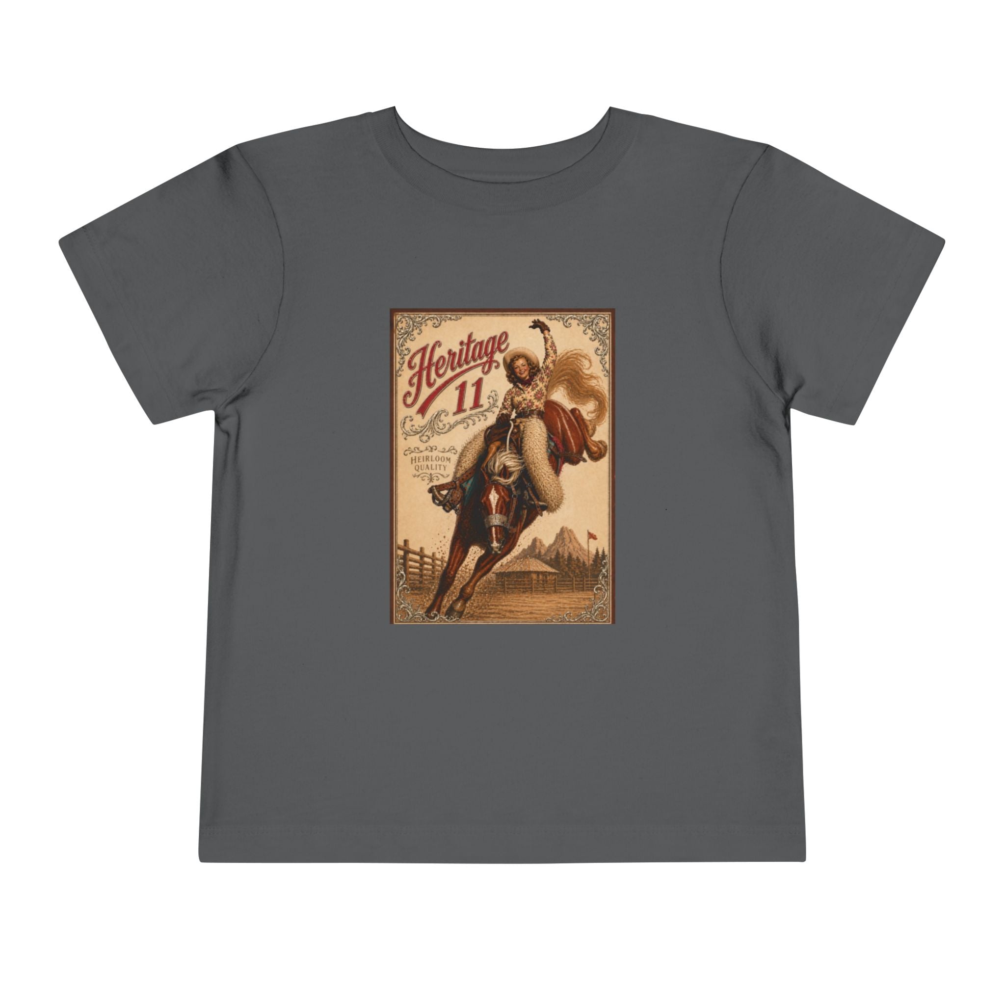 Toddler Tee — Vintage Rodeo 'Heritage 11' Bucking Horse Graphic
