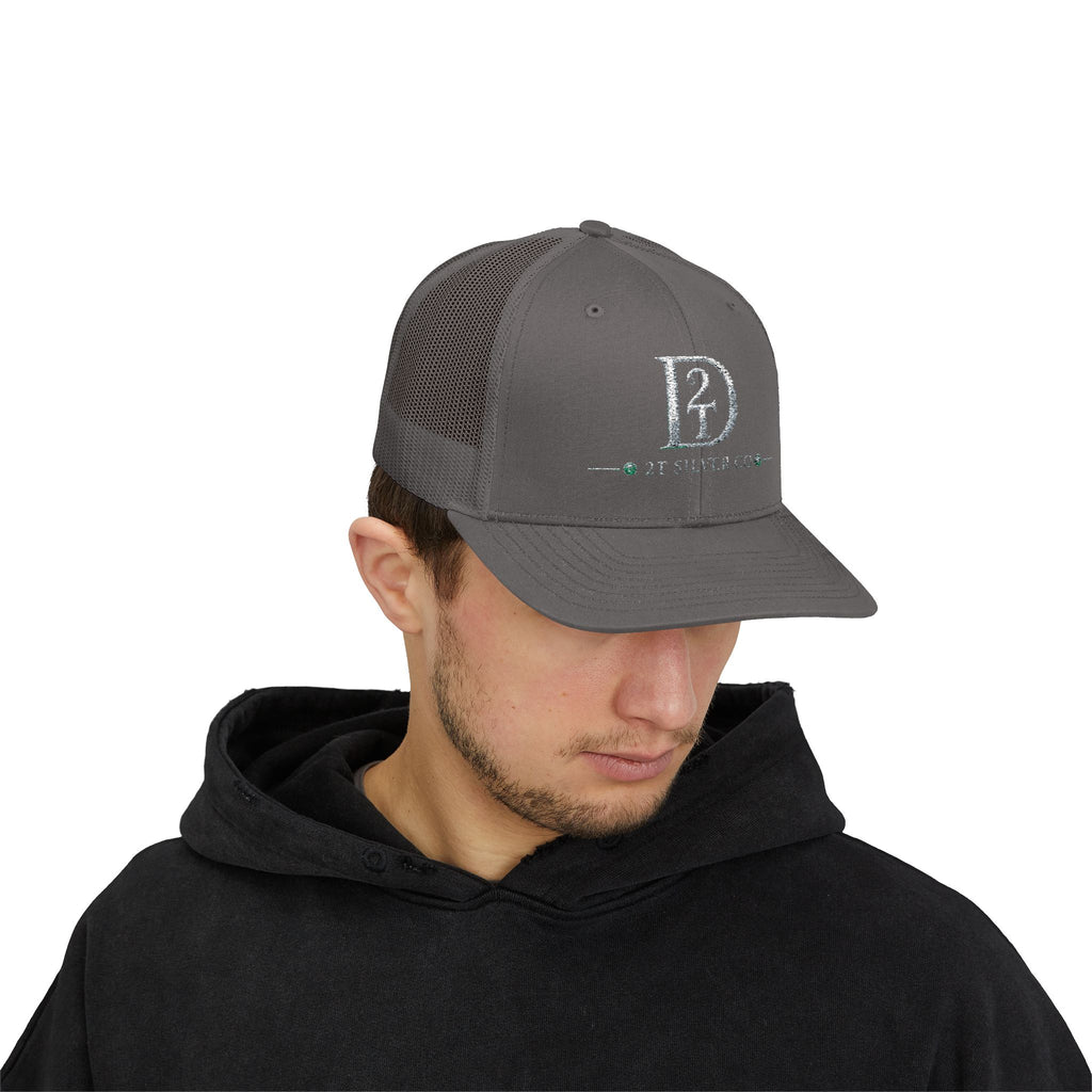D2 Silver Co. Logo Snapback Trucker Cap — Branded Mesh Baseball Hat