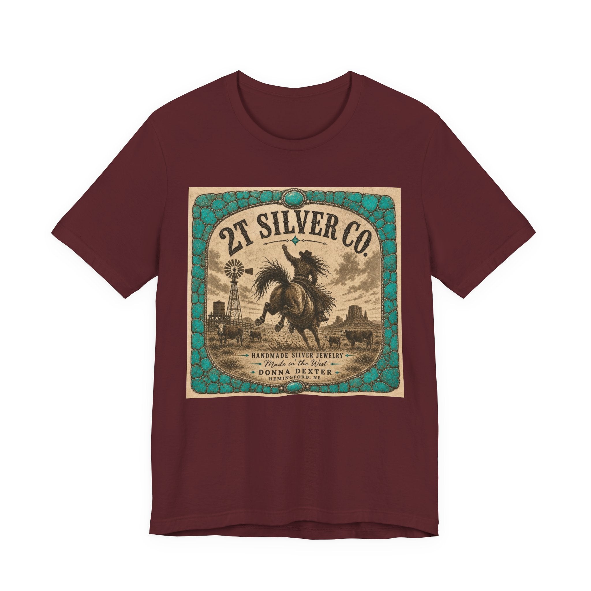 Vintage Western Tee - "2T Silver Co." Cowboy Ranch Graphic Shirt