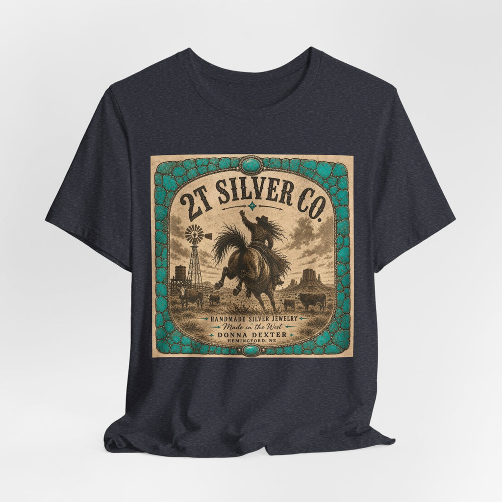 Vintage Western Tee - "2T Silver Co." Cowboy Ranch Graphic Shirt