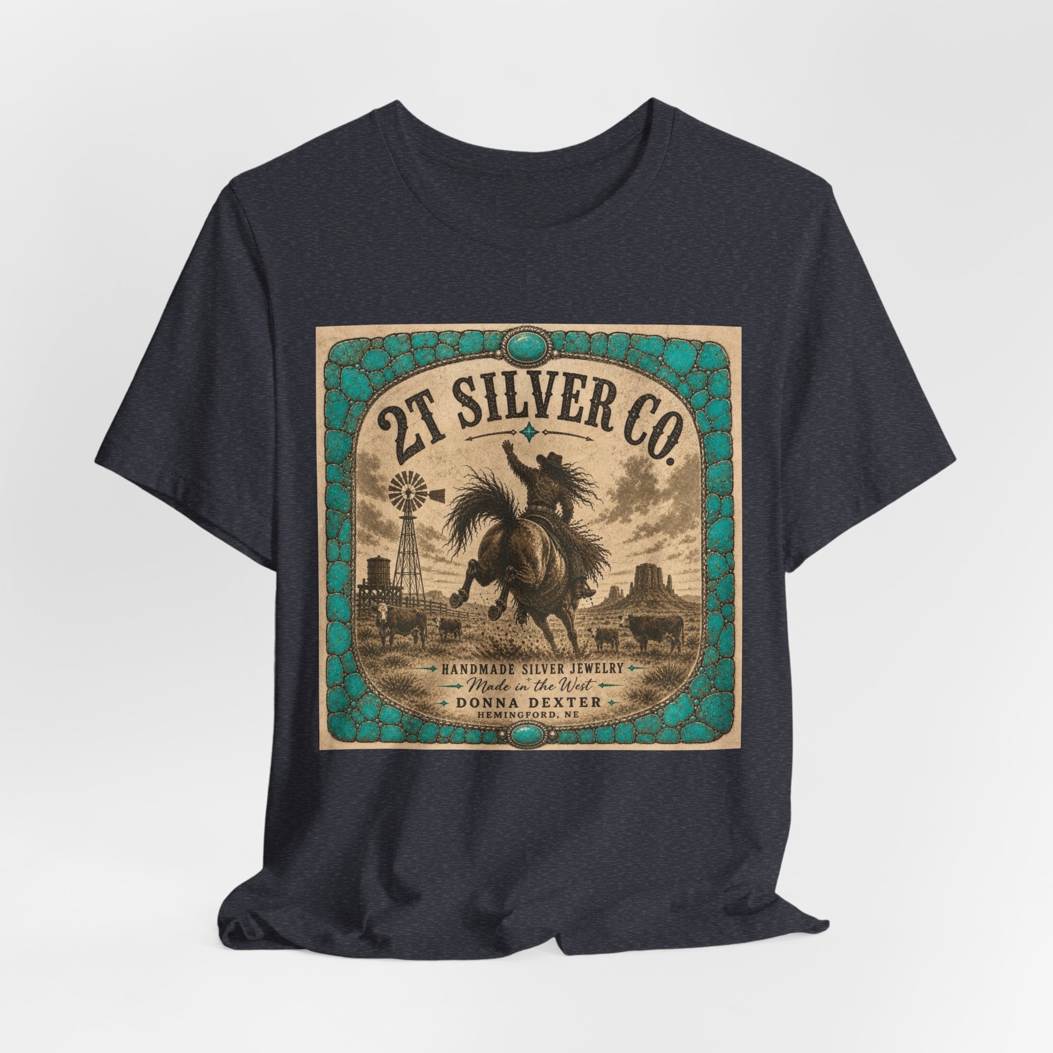 Vintage Western Tee - "2T Silver Co." Cowboy Ranch Graphic Shirt