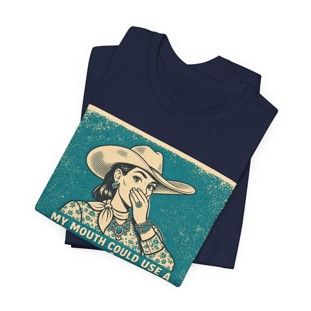 Running W Vintage Cowboy T-Shirt — "My Mouth Could Use a Running W" Funny Western Tee