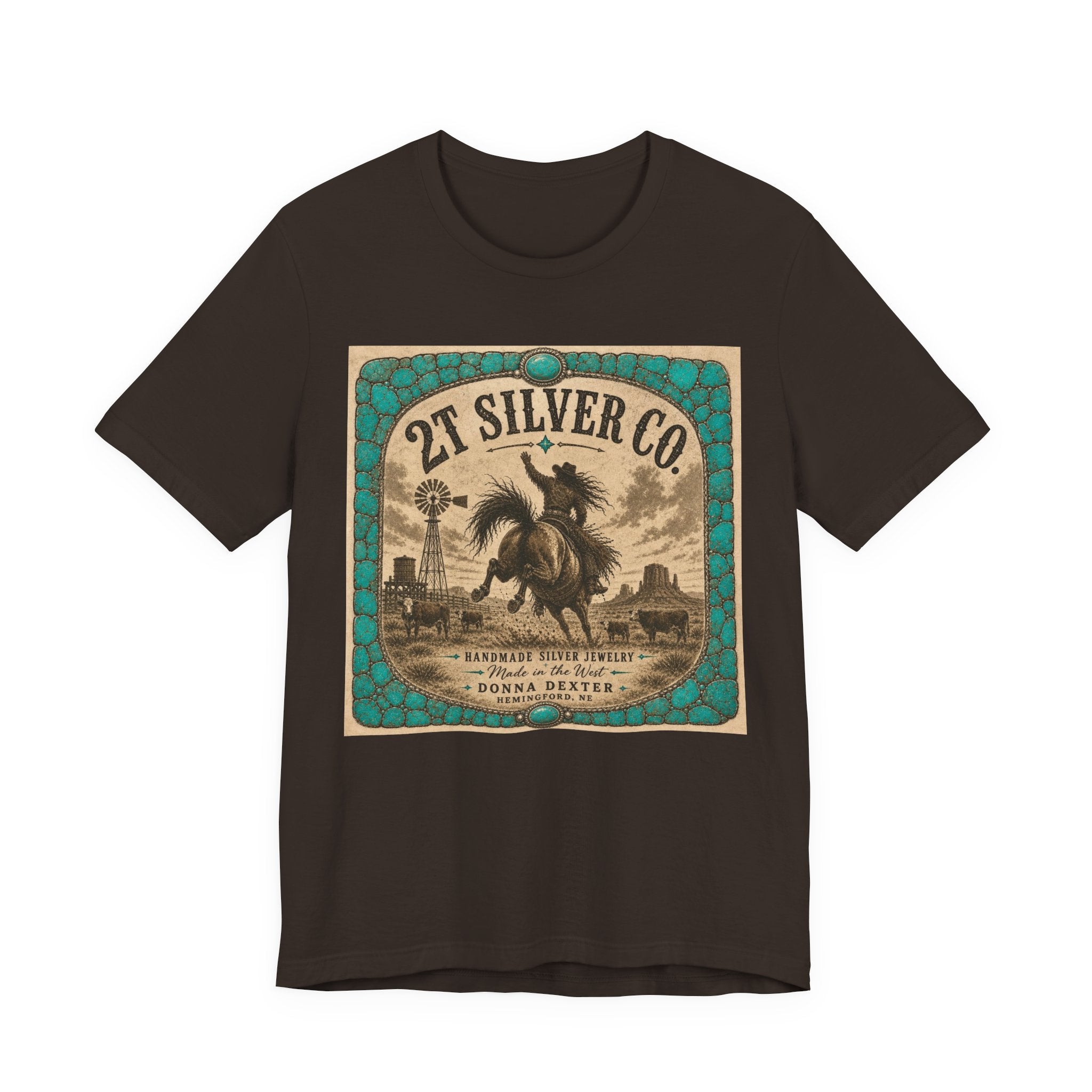 Vintage Western Tee - "2T Silver Co." Cowboy Ranch Graphic Shirt