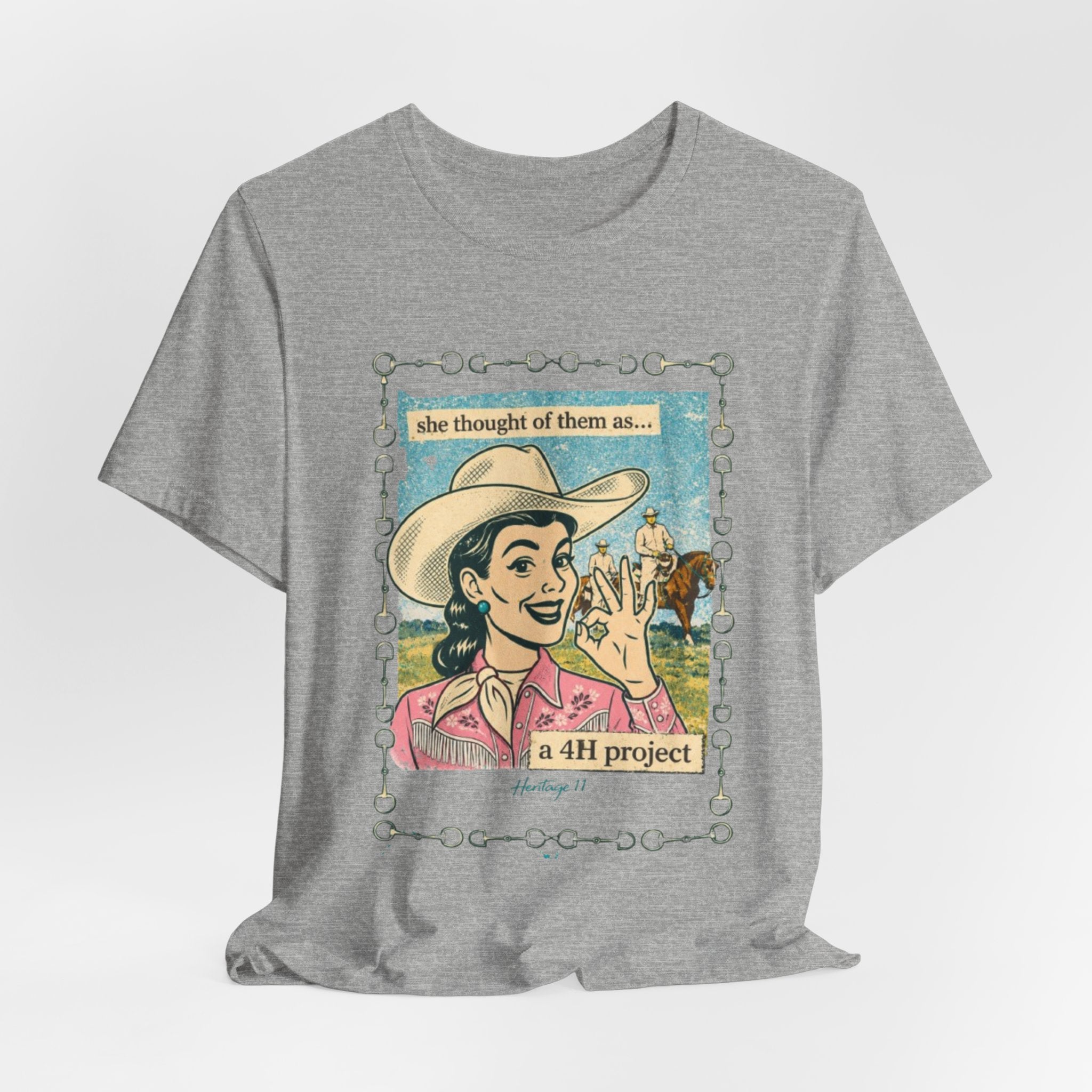 Cowgirl Retro Tee — "She Thought of Them As… a 4-H Project"