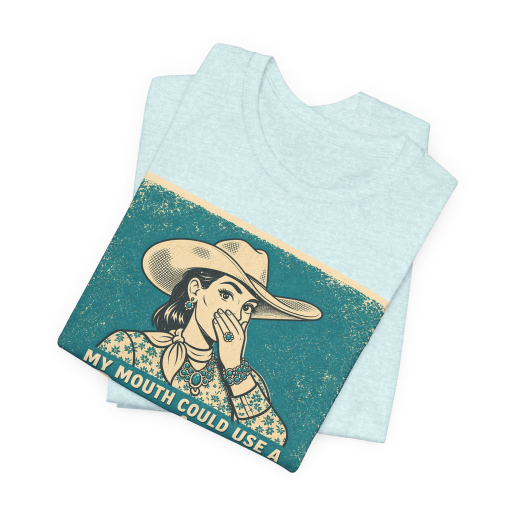 Running W Vintage Cowboy T-Shirt — "My Mouth Could Use a Running W" Funny Western Tee