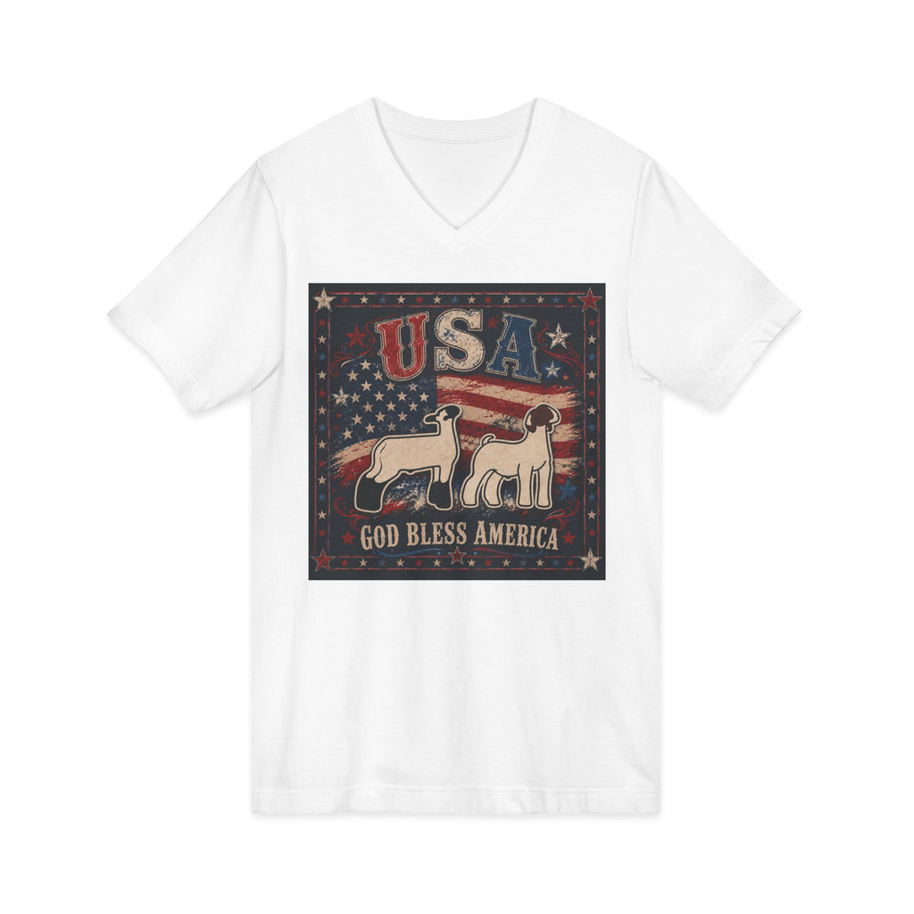 Unisex Jersey Short Sleeve V-Neck Tee
