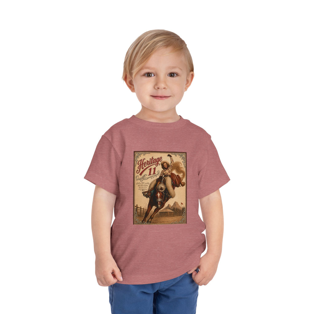 Toddler Tee — Vintage Rodeo 'Heritage 11' Bucking Horse Graphic