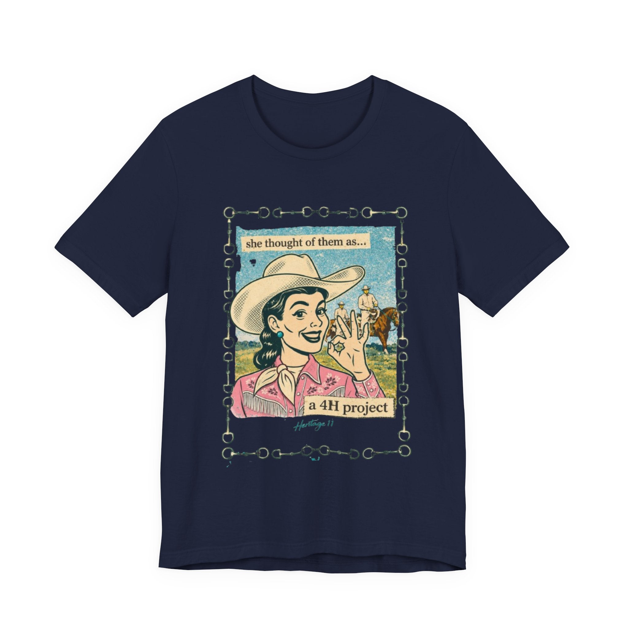 Cowgirl Retro Tee — "She Thought of Them As… a 4-H Project"
