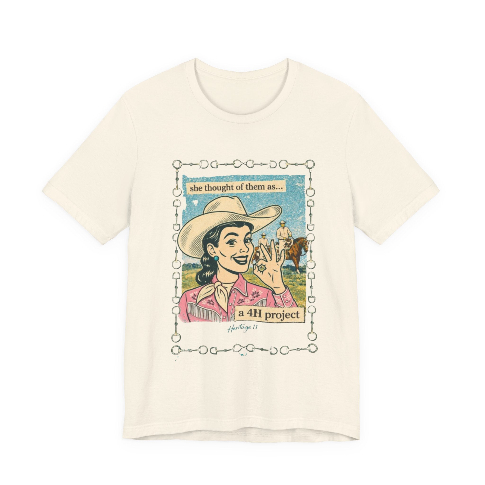 Cowgirl Retro Tee — "She Thought of Them As… a 4-H Project"