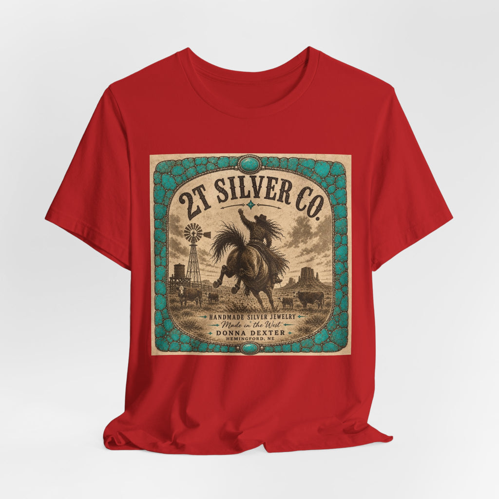 Vintage Western Tee - "2T Silver Co." Cowboy Ranch Graphic Shirt