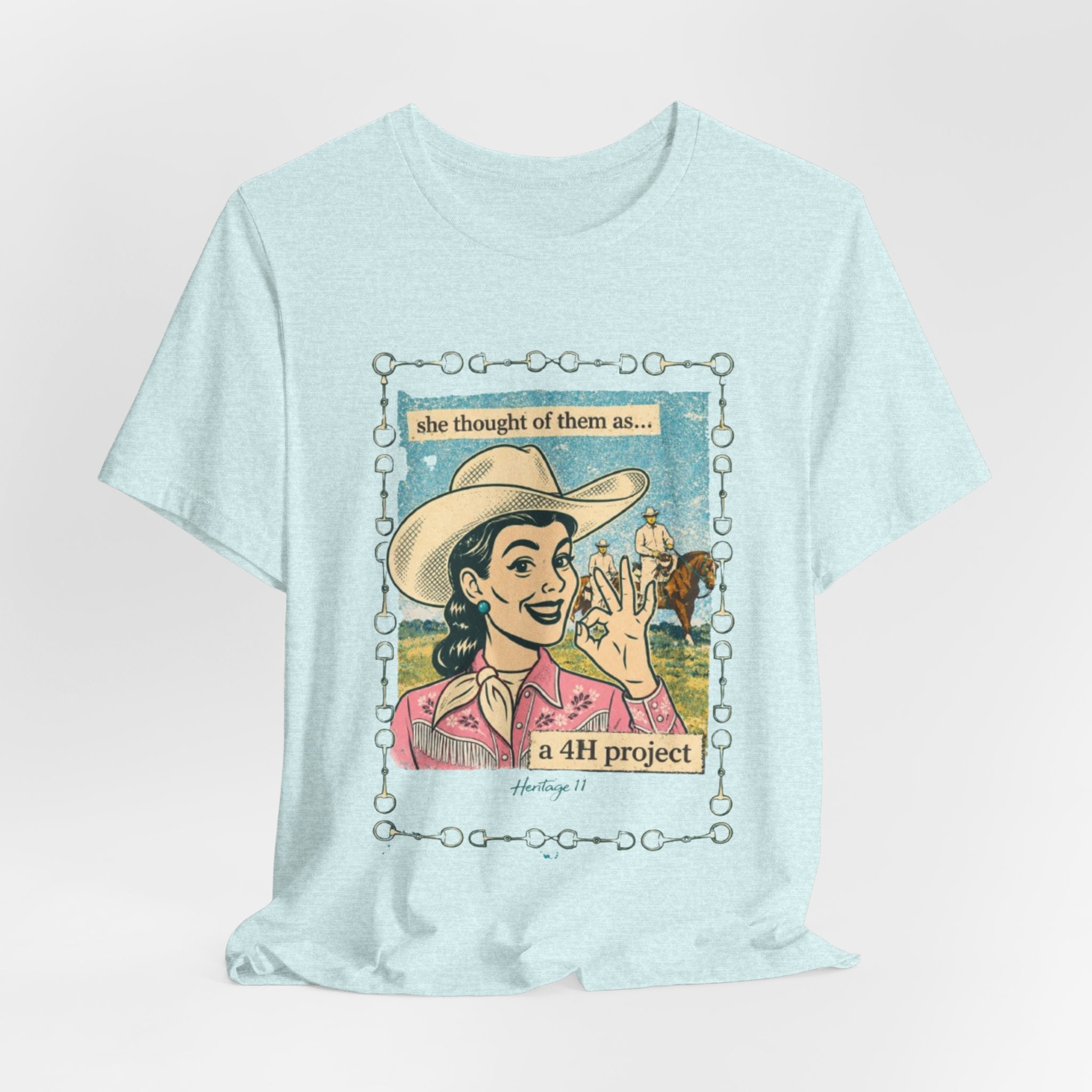 Cowgirl Retro Tee — "She Thought of Them As… a 4-H Project"