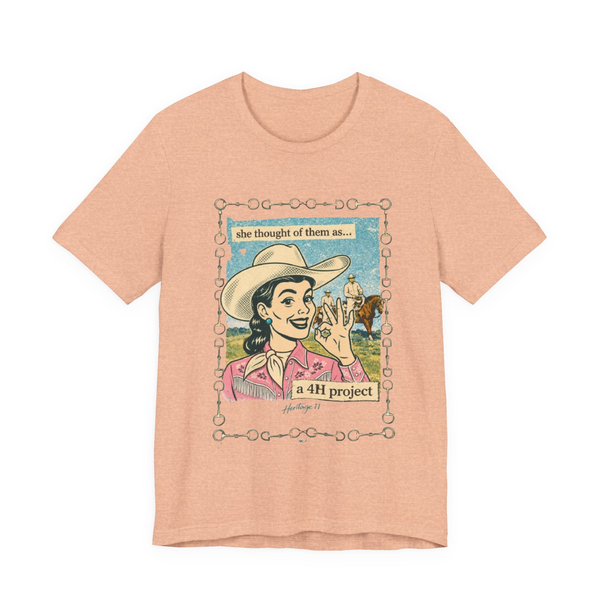 Cowgirl Retro Tee — "She Thought of Them As… a 4-H Project"