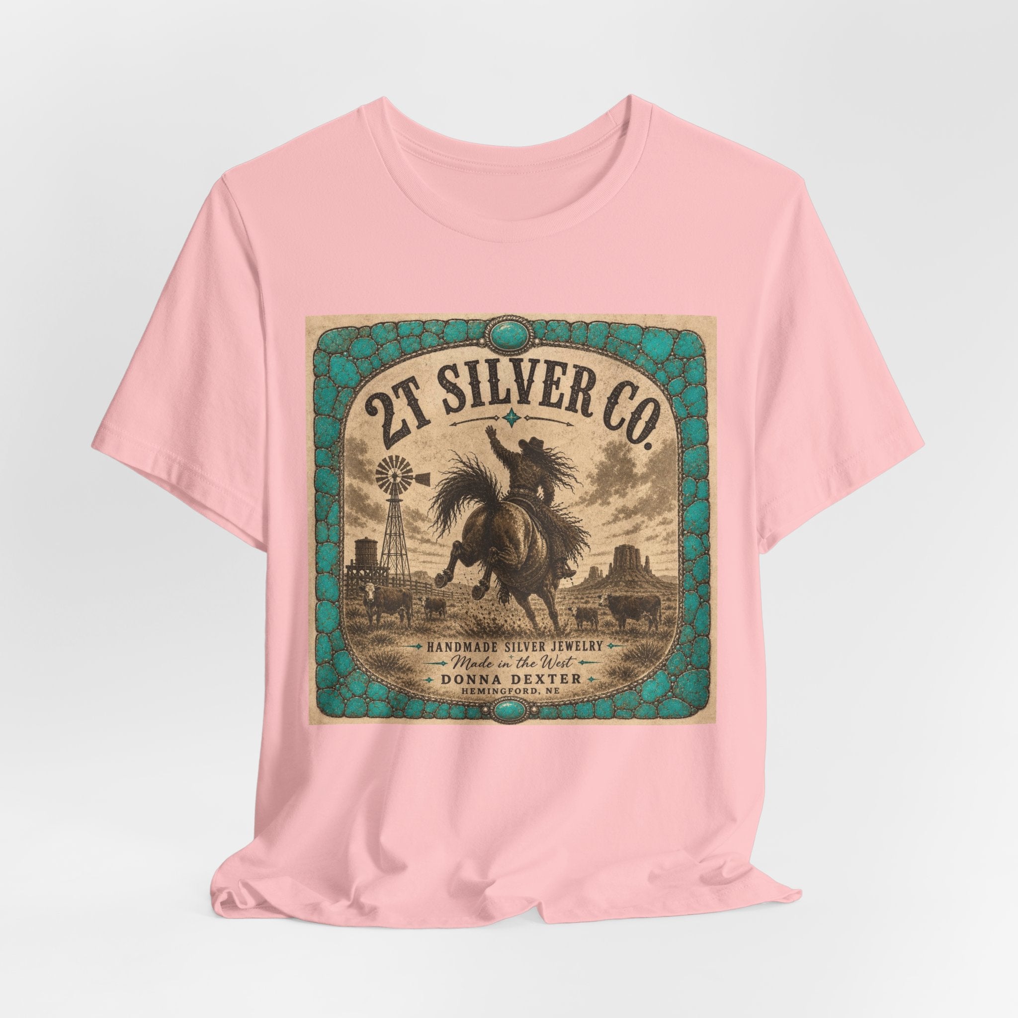 Vintage Western Tee - "2T Silver Co." Cowboy Ranch Graphic Shirt