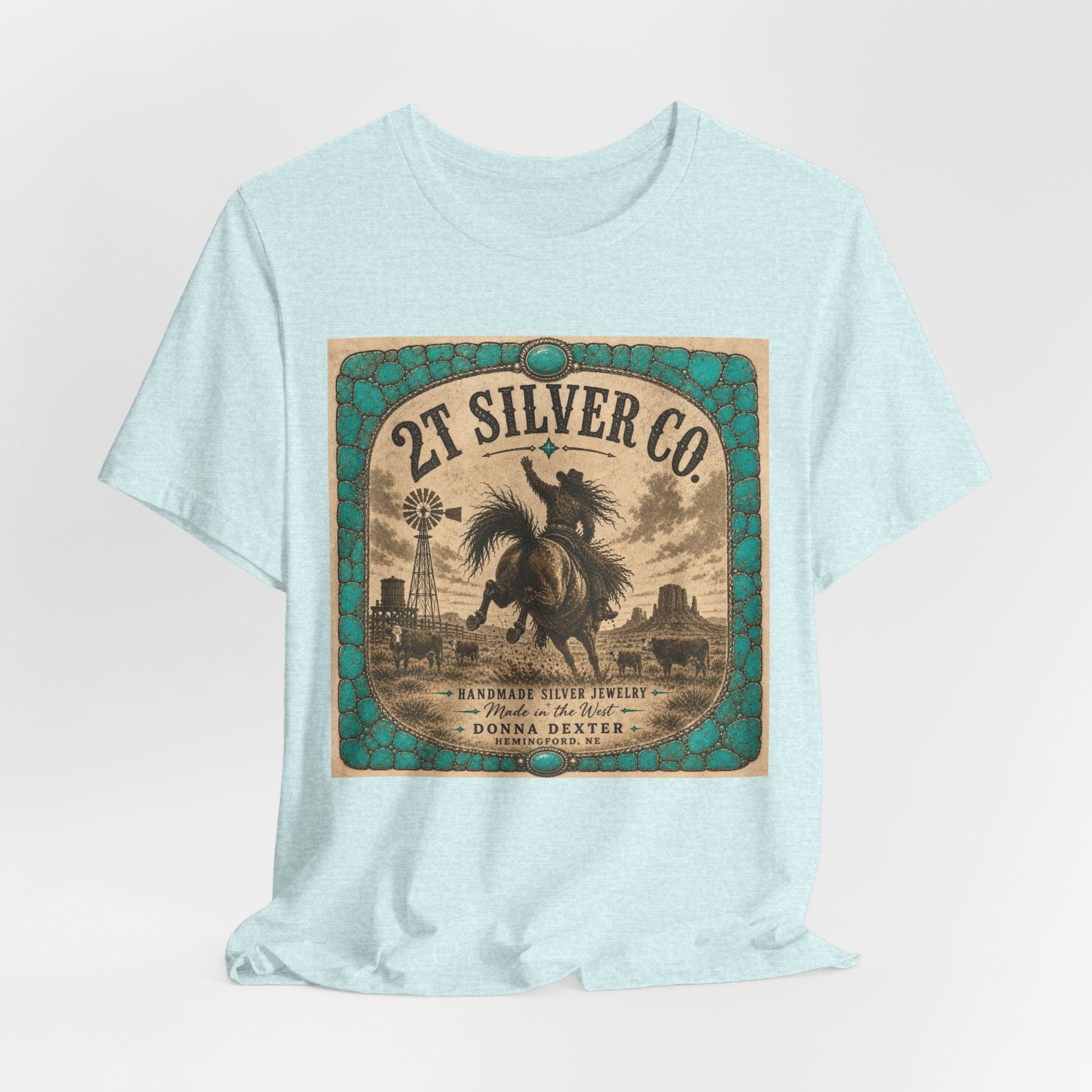Vintage Western Tee - "2T Silver Co." Cowboy Ranch Graphic Shirt