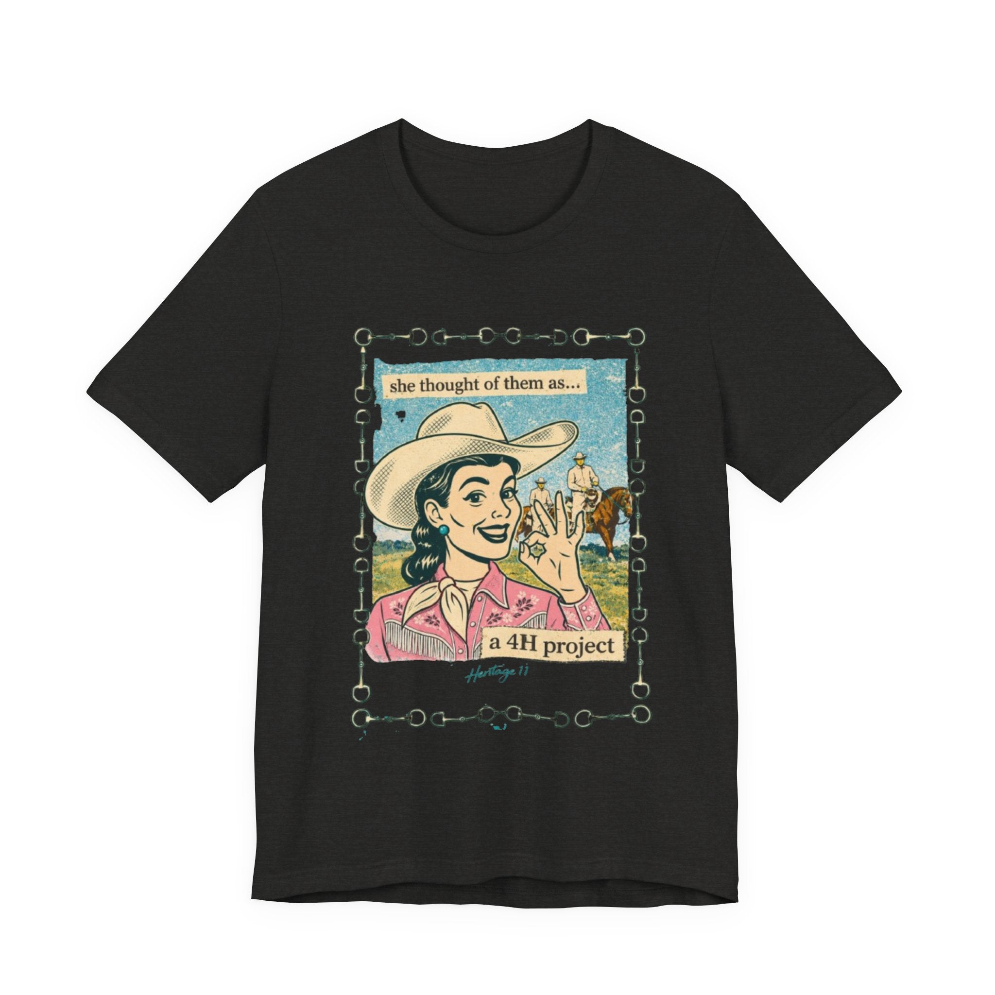 Cowgirl Retro Tee — "She Thought of Them As… a 4-H Project"