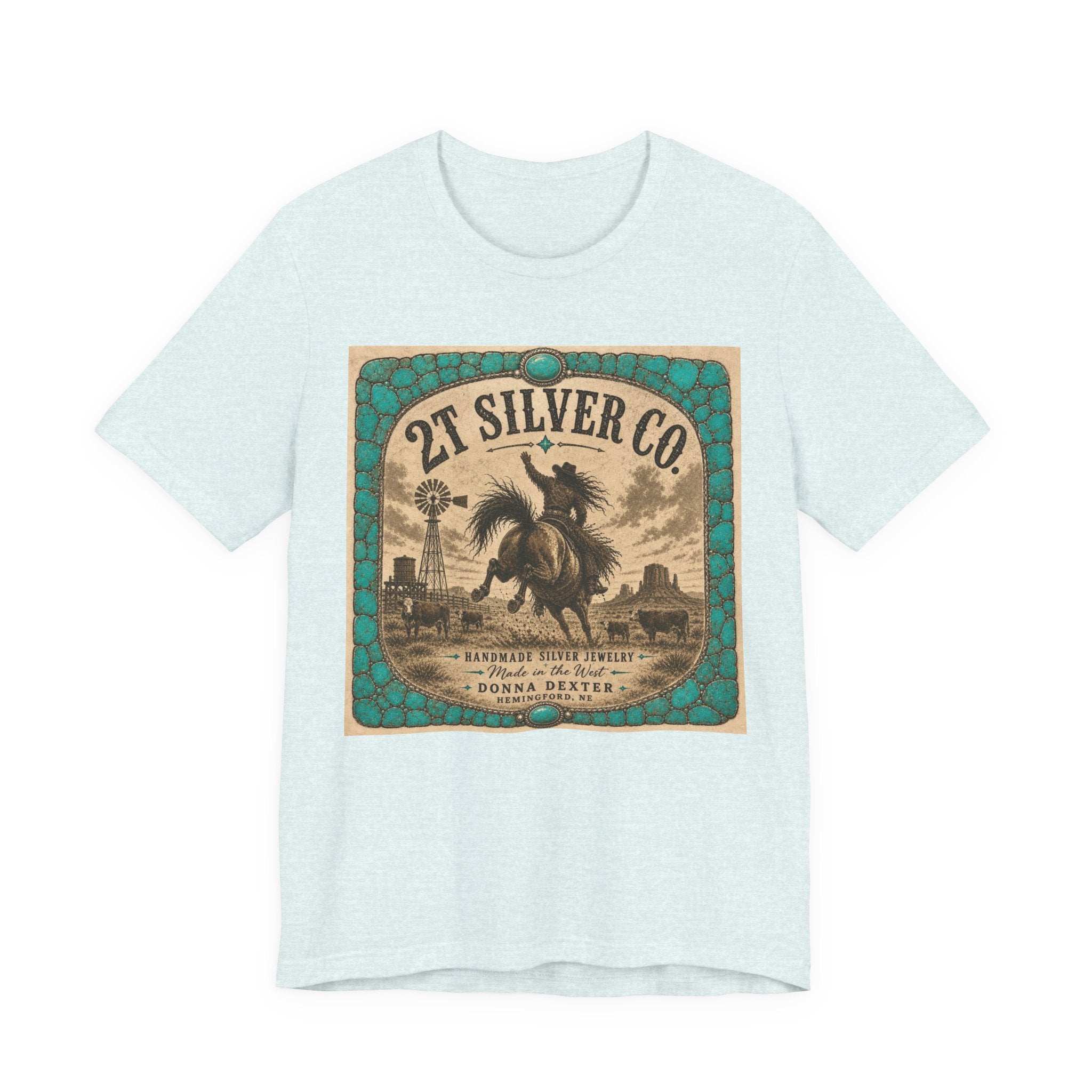 Vintage Western Tee - "2T Silver Co." Cowboy Ranch Graphic Shirt