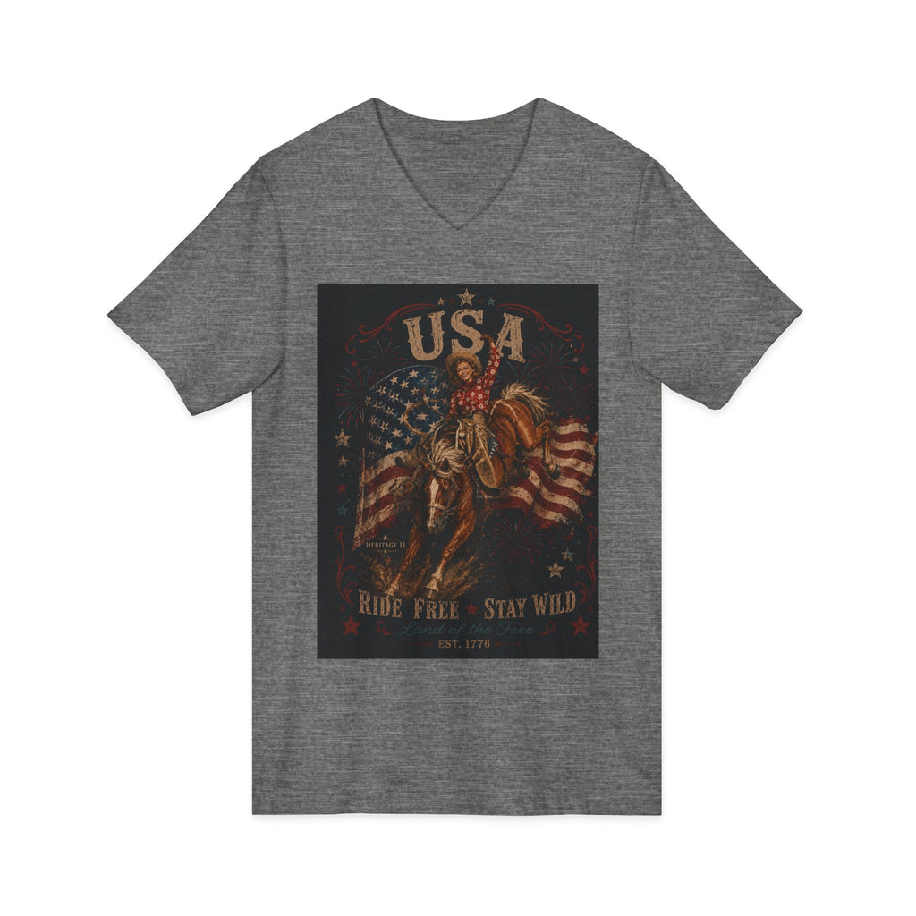 Unisex Jersey Short Sleeve V-Neck Tee