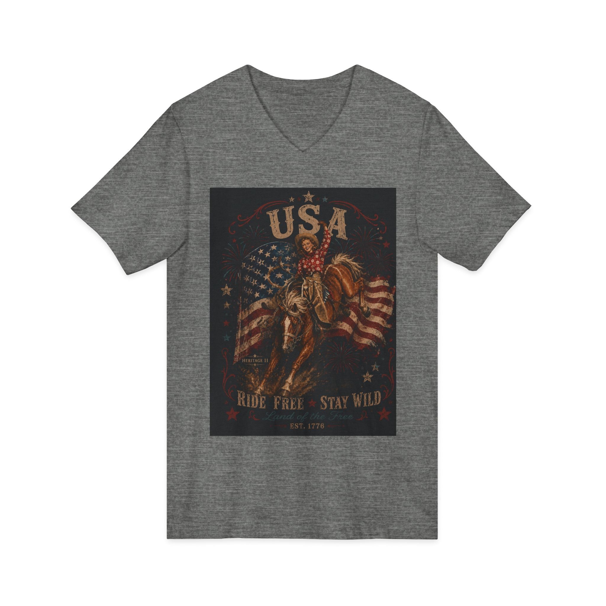 Unisex Jersey Short Sleeve V-Neck Tee