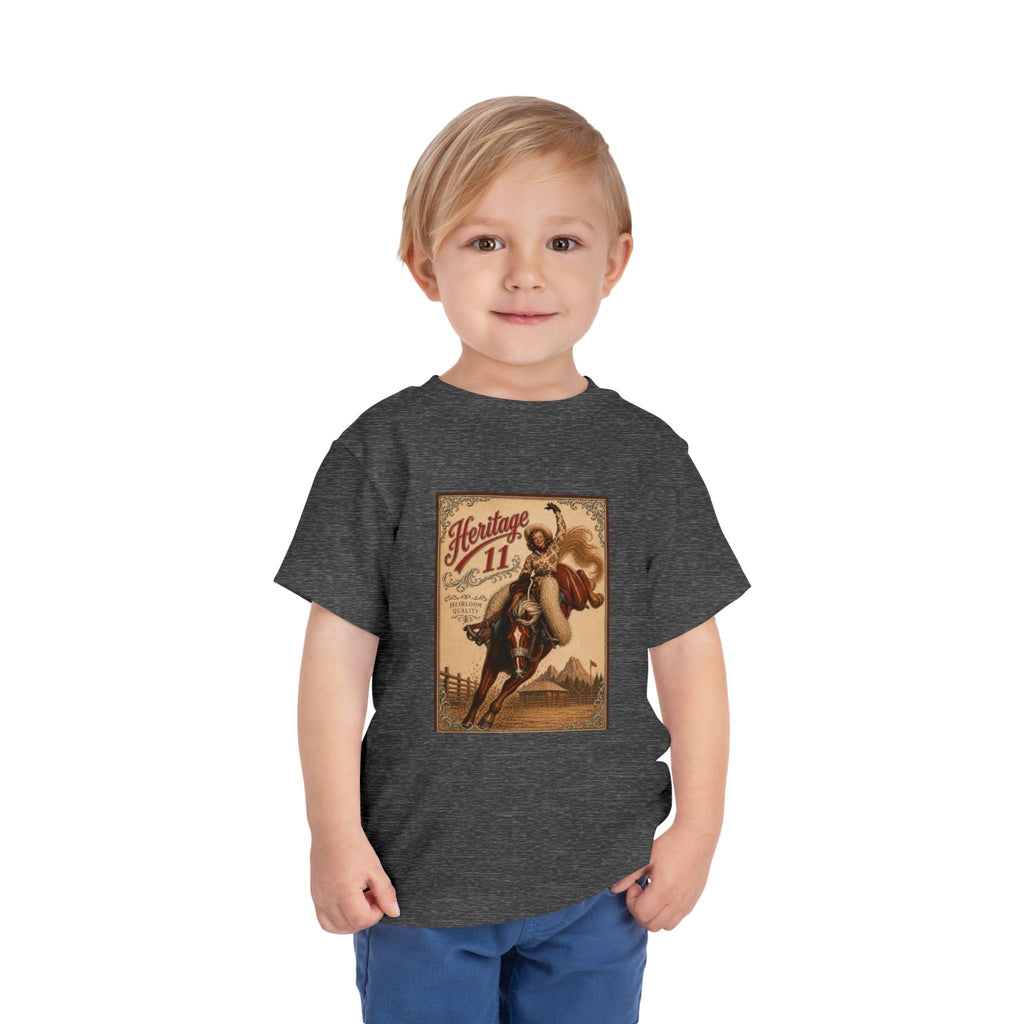 Toddler Tee — Vintage Rodeo 'Heritage 11' Bucking Horse Graphic