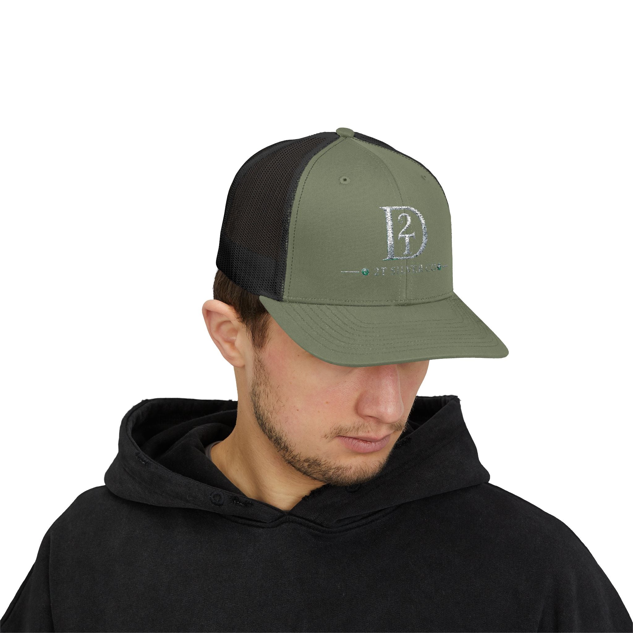 D2 Silver Co. Logo Snapback Trucker Cap — Branded Mesh Baseball Hat