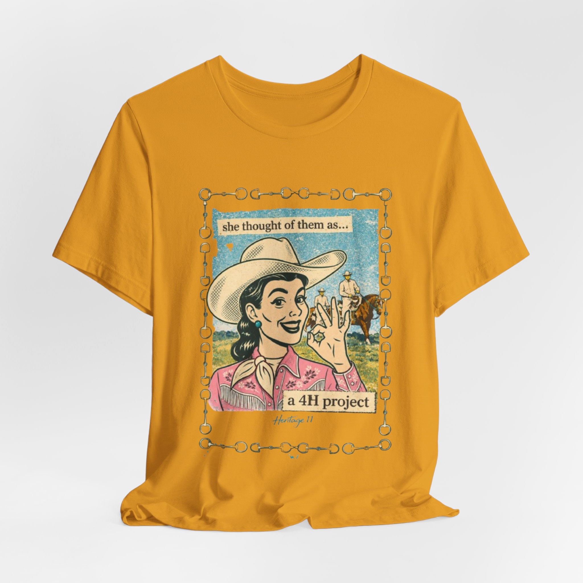 Cowgirl Retro Tee — "She Thought of Them As… a 4-H Project"