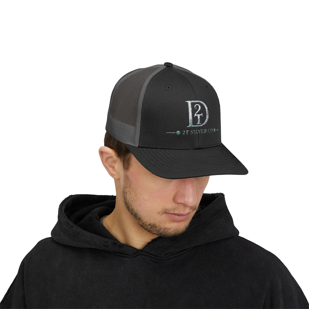 D2 Silver Co. Logo Snapback Trucker Cap — Branded Mesh Baseball Hat
