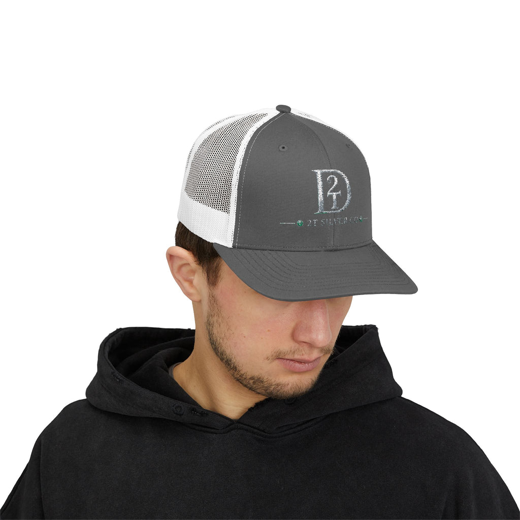 D2 Silver Co. Logo Snapback Trucker Cap — Branded Mesh Baseball Hat