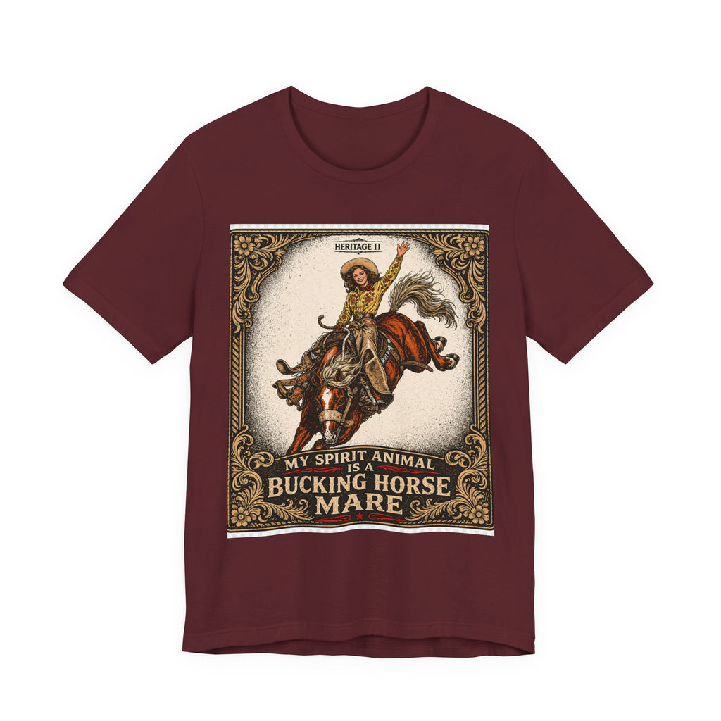 Bucking Horse Mare T-Shirt — Vintage Rodeo My Spirit Animal Graphic Tee